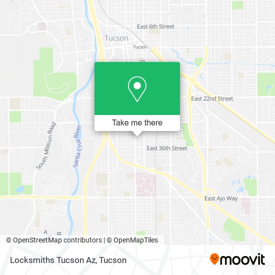 Mapa de Locksmiths Tucson Az