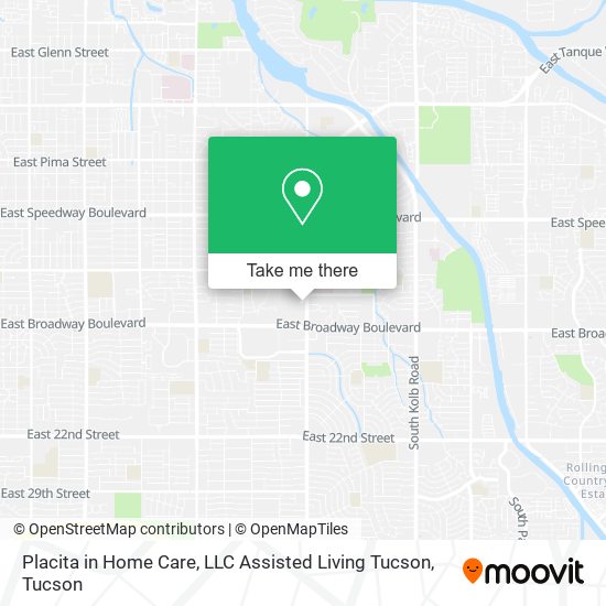 Mapa de Placita in Home Care, LLC Assisted Living Tucson