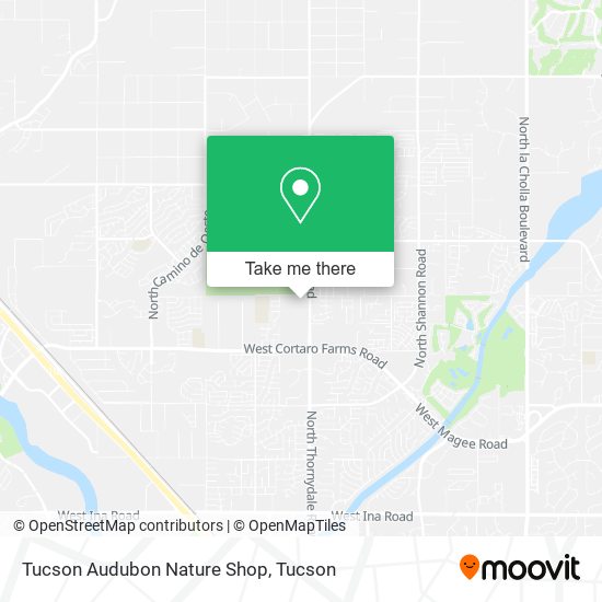 Tucson Audubon Nature Shop map