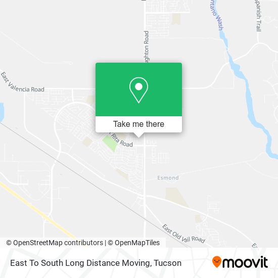 East To South Long Distance Moving map
