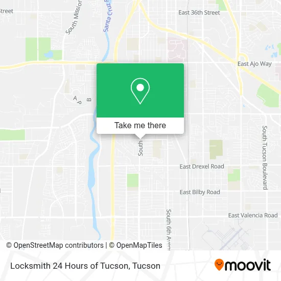 Locksmith 24 Hours of Tucson map