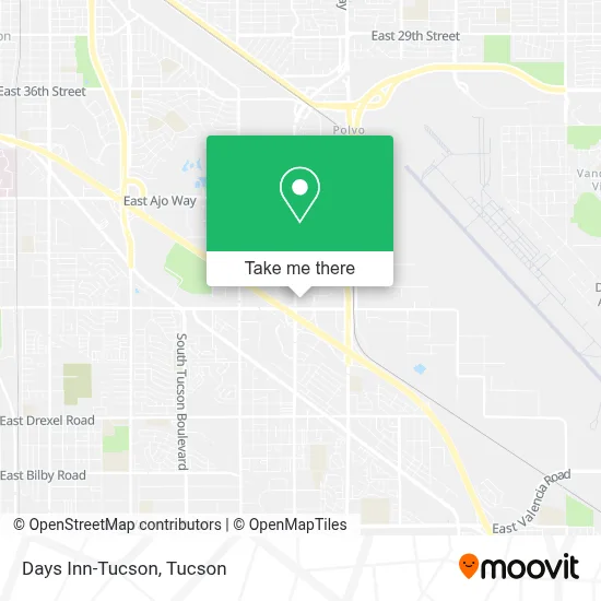 Days Inn-Tucson map