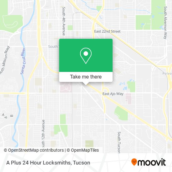 A Plus 24 Hour Locksmiths map