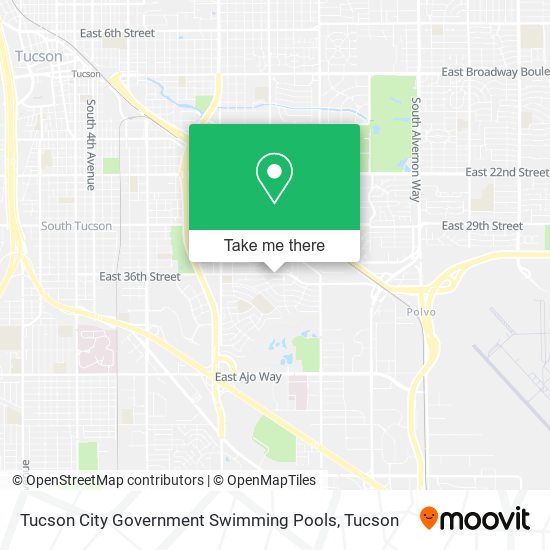 Tucson City Government Swimming Pools map