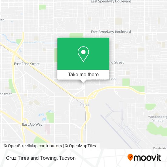 Cruz Tires and Towing map