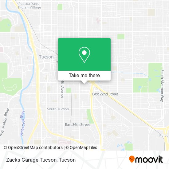 Zacks Garage Tucson map