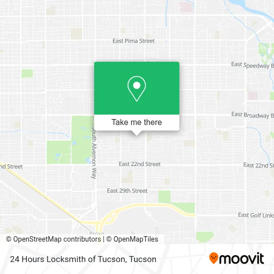 24 Hours Locksmith of Tucson map