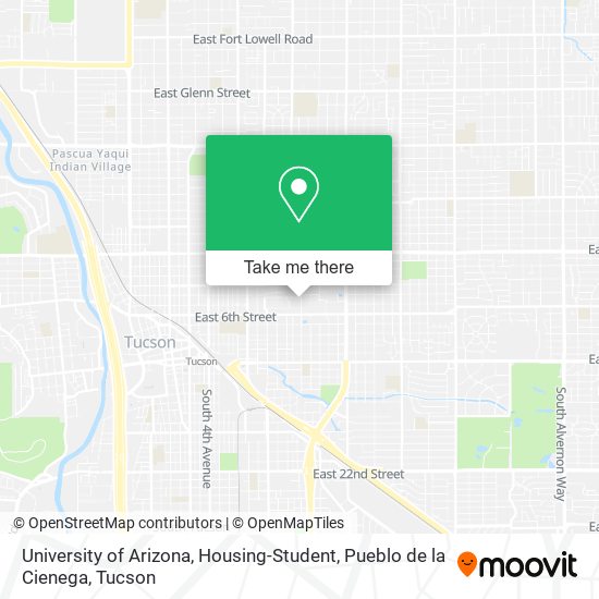 University of Arizona, Housing-Student, Pueblo de la Cienega map