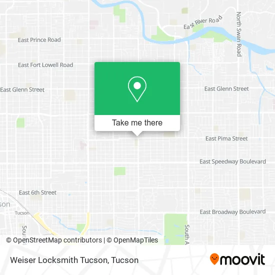 Weiser Locksmith Tucson map