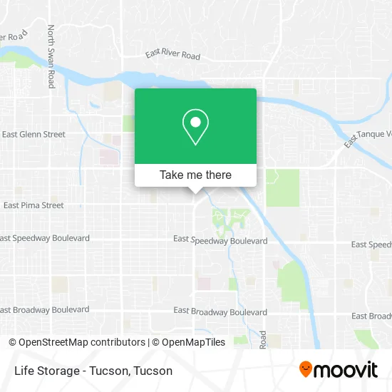 Life Storage - Tucson map