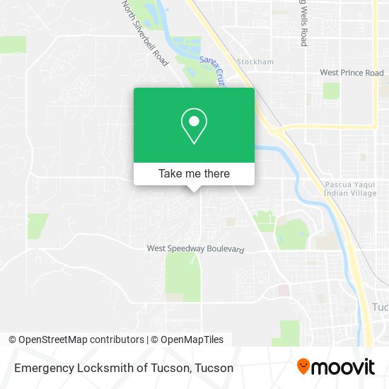 Emergency Locksmith of Tucson map