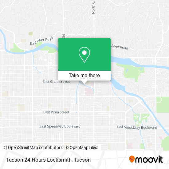 Tucson 24 Hours Locksmith map
