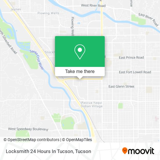 Locksmith 24 Hours In Tucson map