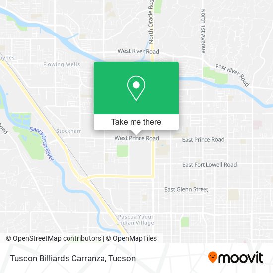 Tuscon Billiards Carranza map