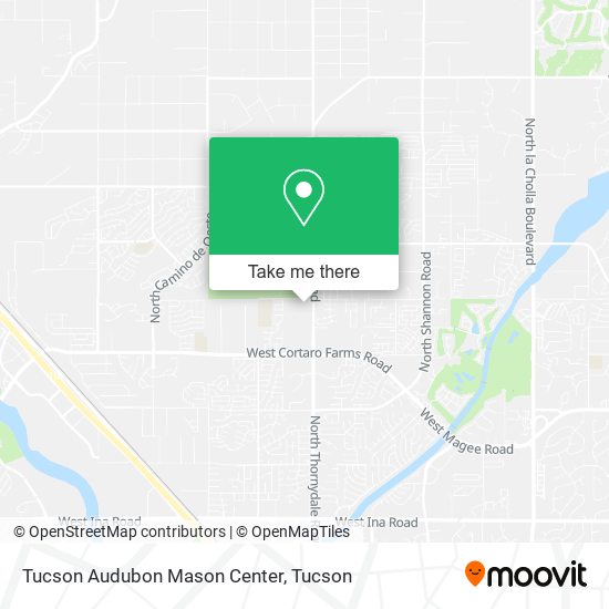 Tucson Audubon Mason Center map