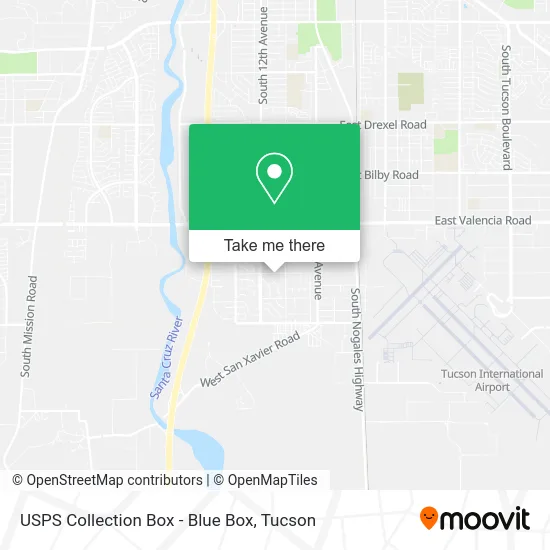 Mapa de USPS Collection Box - Blue Box