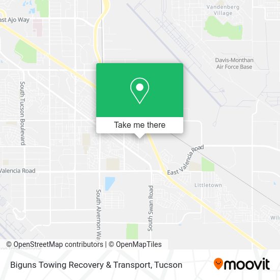 Biguns Towing Recovery & Transport map