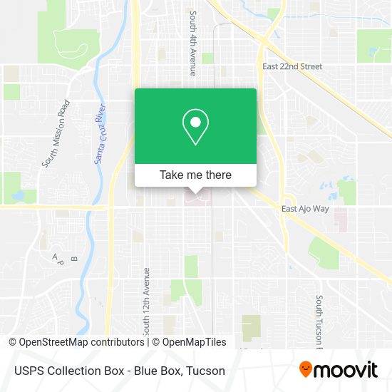 Mapa de USPS Collection Box - Blue Box