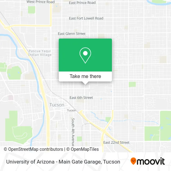 Mapa de University of Arizona - Main Gate Garage