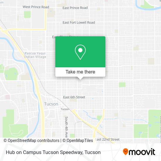 Mapa de Hub on Campus Tucson Speedway
