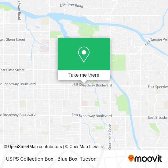 Mapa de USPS Collection Box - Blue Box