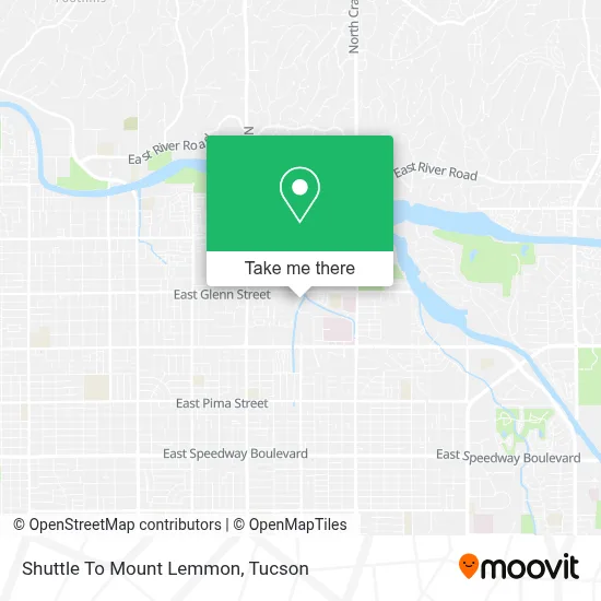 Shuttle To Mount Lemmon map