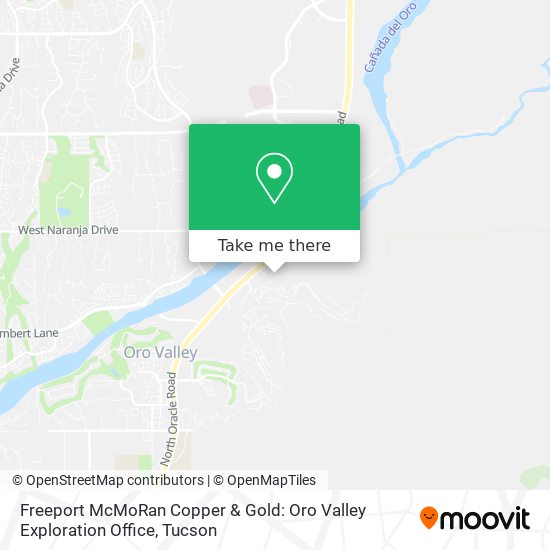 Freeport McMoRan Copper & Gold: Oro Valley Exploration Office map