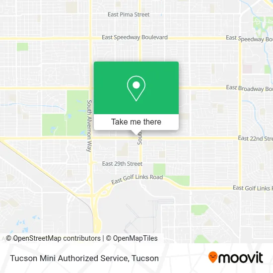 Tucson Mini Authorized Service map
