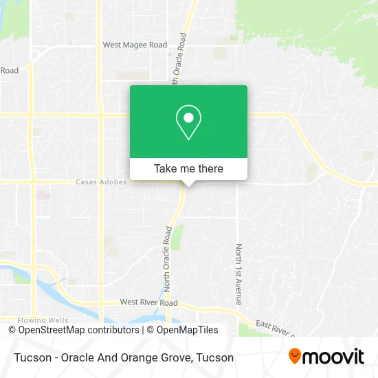 Tucson - Oracle And Orange Grove map