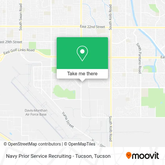 Navy Prior Service Recruiting - Tucson map