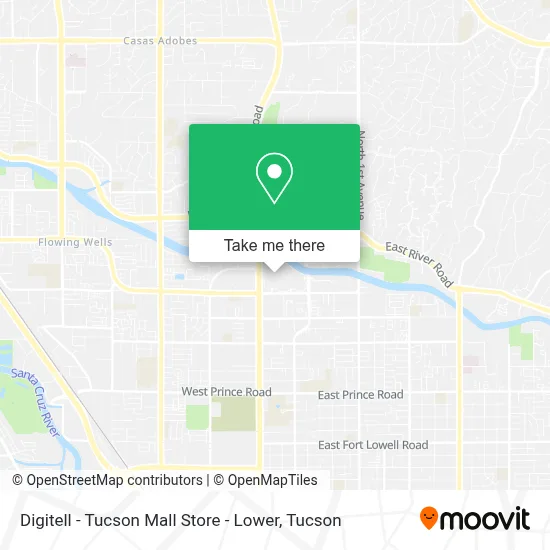 Digitell - Tucson Mall Store - Lower map