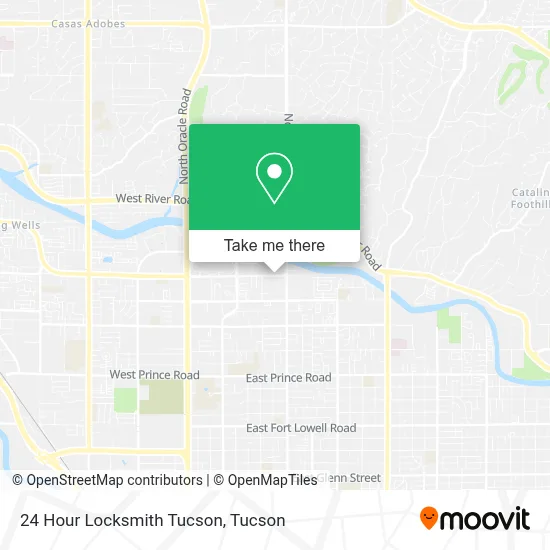24 Hour Locksmith Tucson map