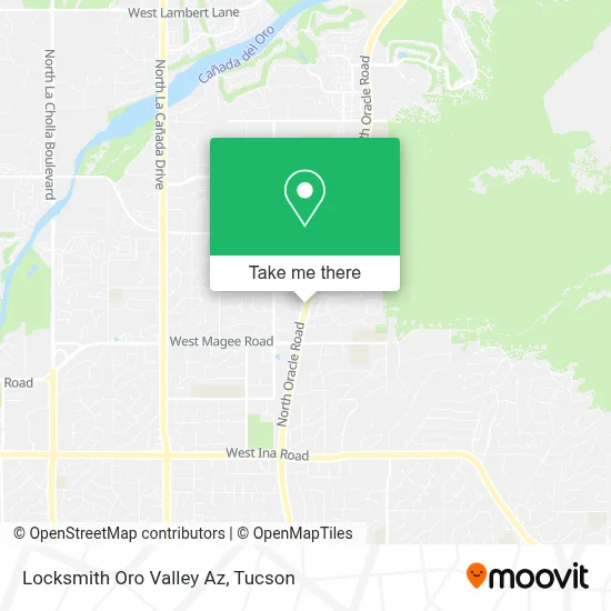Locksmith Oro Valley Az map