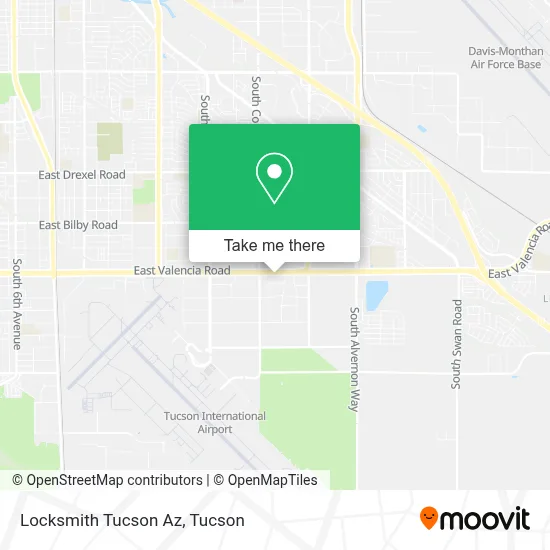 Locksmith Tucson Az map