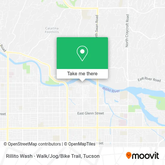 Rillito Wash - Walk / Jog / Bike Trail map