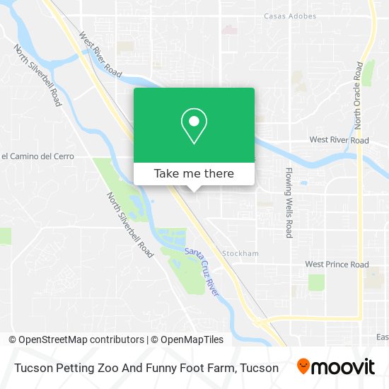 Mapa de Tucson Petting Zoo And Funny Foot Farm
