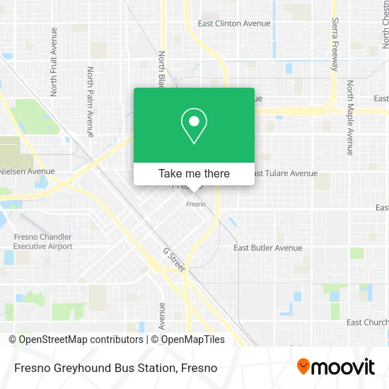 Mapa de Fresno Greyhound Bus Station