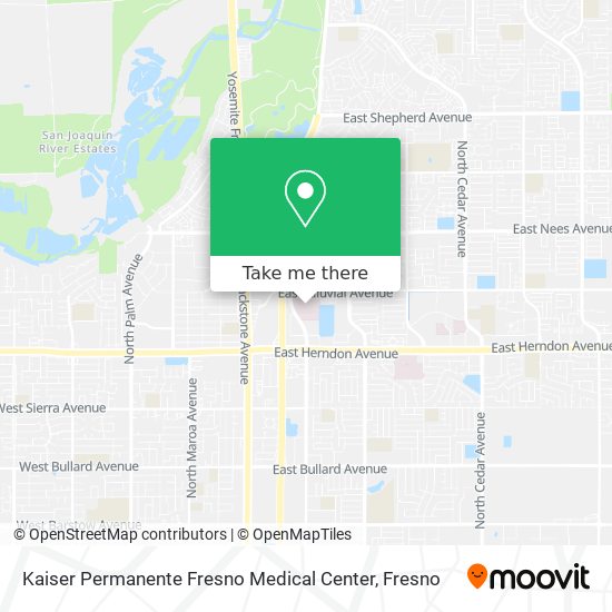 Mapa de Kaiser Permanente Fresno Medical Center