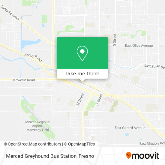 Merced Greyhound Bus Station map