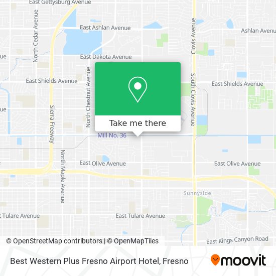 Best Western Plus Fresno Airport Hotel map