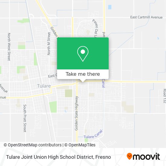 Tulare Joint Union High School District map