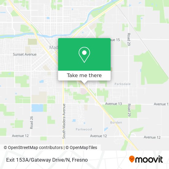 Exit 153A/Gateway Drive/N map