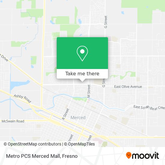 Metro PCS Merced Mall map
