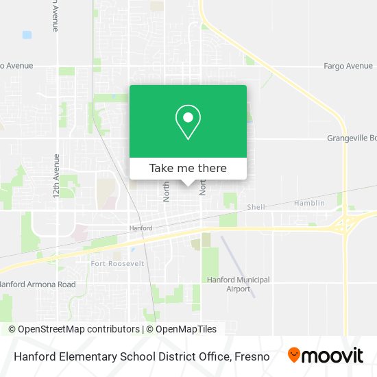 Hanford Elementary School District Office map
