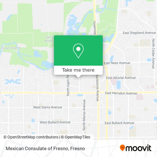 Mexican Consulate of Fresno map