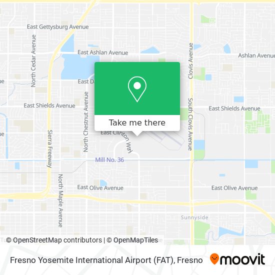 Fresno Yosemite International Airport (FAT) map