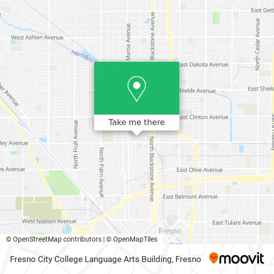 Mapa de Fresno City College Language Arts Building