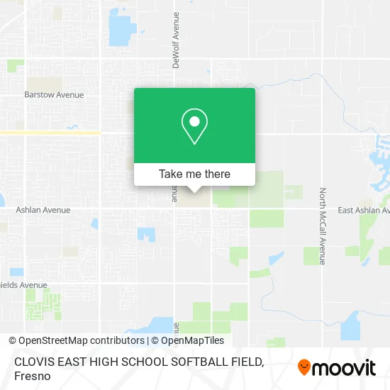 CLOVIS EAST HIGH SCHOOL SOFTBALL FIELD map