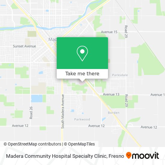 Madera Community Hospital Specialty Clinic map