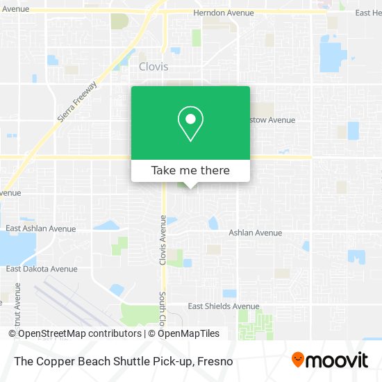 The Copper Beach Shuttle Pick-up map